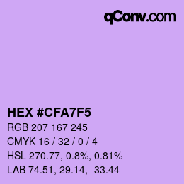 Color code: HEX #CFA7F5 | qconv.com