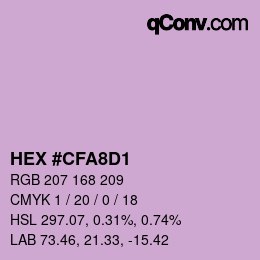 Código de color: HEX #CFA8D1 | qconv.com