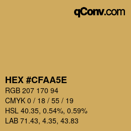 Code couleur: HEX #CFAA5E | qconv.com