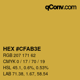 カラーコード: HEX #CFAB3E | qconv.com