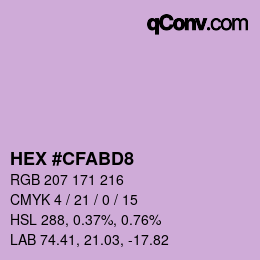 Color code: HEX #CFABD8 | qconv.com