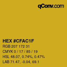 カラーコード: HEX #CFAC1F | qconv.com