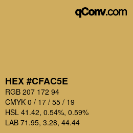 Code couleur: HEX #CFAC5E | qconv.com