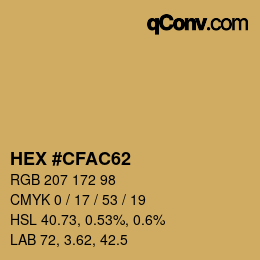 Color code: HEX #CFAC62 | qconv.com