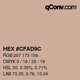 Color code: HEX #CFAD9C | qconv.com