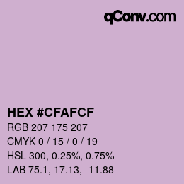 Color code: HEX #CFAFCF | qconv.com