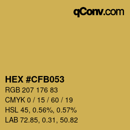 カラーコード: HEX #CFB053 | qconv.com