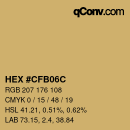 Color code: HEX #CFB06C | qconv.com