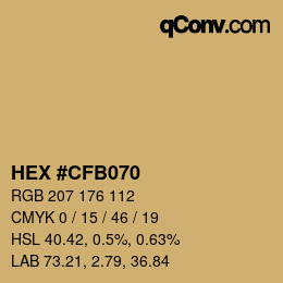 Código de color: HEX #CFB070 | qconv.com