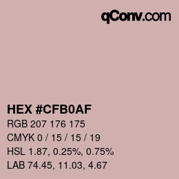 Color code: HEX #CFB0AF | qconv.com