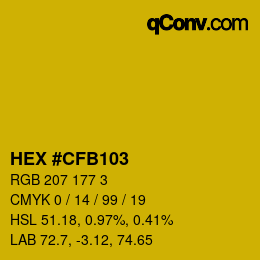 颜色代码: HEX #CFB103 | qconv.com