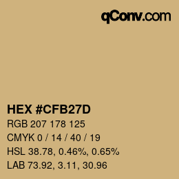 Farbcode: HEX #CFB27D | qconv.com