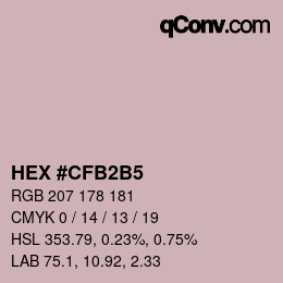 カラーコード: HEX #CFB2B5 | qconv.com