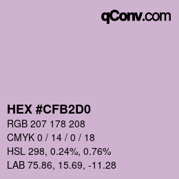 Color code: HEX #CFB2D0 | qconv.com