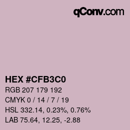 Color code: HEX #CFB3C0 | qconv.com