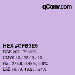 Color code: HEX #CFB3E5 | qconv.com