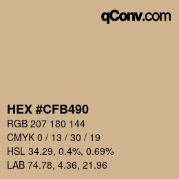 Farbcode: HEX #CFB490 | qconv.com