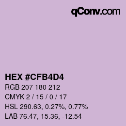 Color code: HEX #CFB4D4 | qconv.com