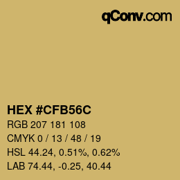 Color code: HEX #CFB56C | qconv.com
