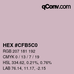 颜色代码: HEX #CFB5C0 | qconv.com
