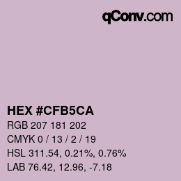 颜色代码: HEX #CFB5CA | qconv.com