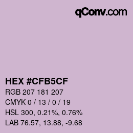 Color code: HEX #CFB5CF | qconv.com
