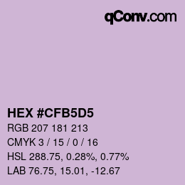 カラーコード: HEX #CFB5D5 | qconv.com