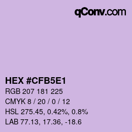 Farbcode: HEX #CFB5E1 | qconv.com