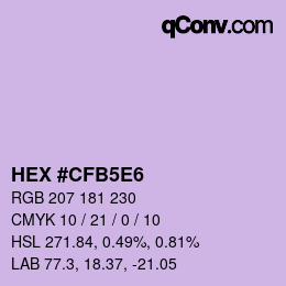 Code couleur: HEX #CFB5E6 | qconv.com