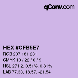 Farbcode: HEX #CFB5E7 | qconv.com