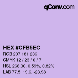 Color code: HEX #CFB5EC | qconv.com