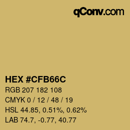 Color code: HEX #CFB66C | qconv.com