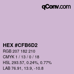 Farbcode: HEX #CFB6D2 | qconv.com