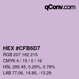 Color code: HEX #CFB6D7 | qconv.com