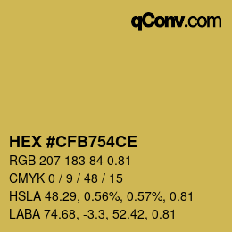 カラーコード: HEX #CFB754CE | qconv.com