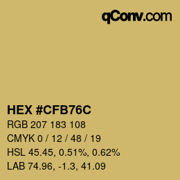 Color code: HEX #CFB76C | qconv.com