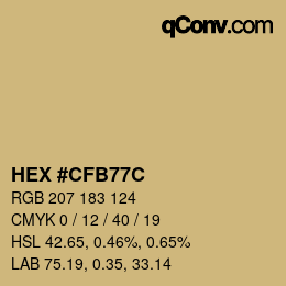カラーコード: HEX #CFB77C | qconv.com
