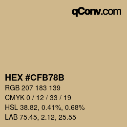 カラーコード: HEX #CFB78B | qconv.com