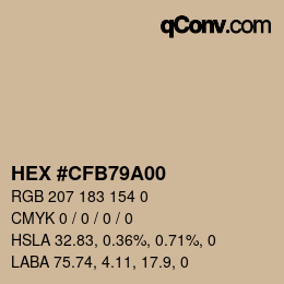 カラーコード: HEX #CFB79A00 | qconv.com