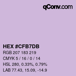 カラーコード: HEX #CFB7DB | qconv.com