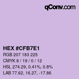 Color code: HEX #CFB7E1 | qconv.com