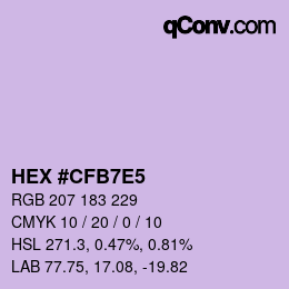 Color code: HEX #CFB7E5 | qconv.com