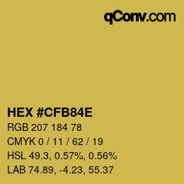 Color code: HEX #CFB84E | qconv.com