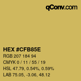 Color code: HEX #CFB85E | qconv.com