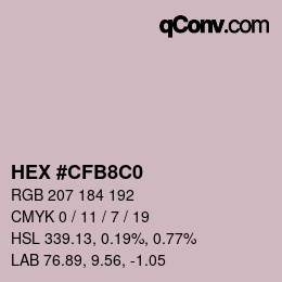 カラーコード: HEX #CFB8C0 | qconv.com