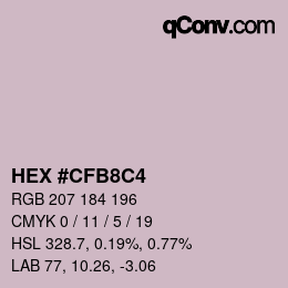 Color code: HEX #CFB8C4 | qconv.com