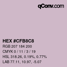 Color code: HEX #CFB8C8 | qconv.com