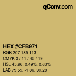 Color code: HEX #CFB971 | qconv.com