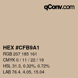 Código de color: HEX #CFB9A1 | qconv.com