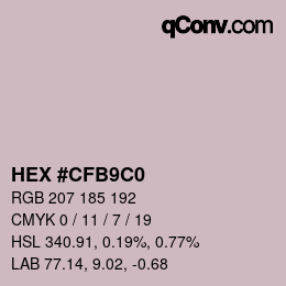 カラーコード: HEX #CFB9C0 | qconv.com